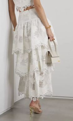 #ad Feminine Lace Flowy Skirt, Chic Lace Maxi Skirt For Summer, Chic Flowy Lace Maxi Skirt, Lace Patchwork Skirt For Spring, Chic Lace Maxi Skirt With Lace Trim, Flowy Lace Maxi Skirt In Chic Style, Spring Lace Long Skirt, Flowy Lace Maxi Skirt, Flowy Lace Maxi Skirt With Flared Design