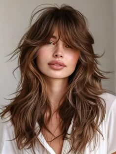 38 Best Long Shag Haircut Ideas: A 2024 Style Guide Long Shag Haircuts For Thick Hair, Long Shag Side Bangs, Shag Hairstyles Long Straight, Long Haircut 2024, Long Modern Shag, Long Shag Haircut No Bangs, Brunette Shag Haircut, Modern Shag Haircuts Long, Shag Long Hair