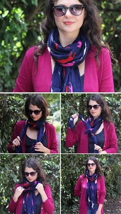 13 Super Stylish Ways to Tie a Scarf | http://helloglow.co/how-to-tie-a-scarf/ Neck Ideas, Ways To Tie A Scarf