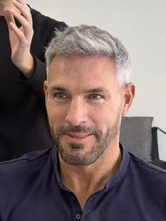 Men’s Short Blonde Haircut, Clean Cut Haircut, Short Blonde Haircut, Very Short Hair Men, Ducktail Beard, Blonde Haircut, Mens Hairstyles With Beard, Grey Hair Men