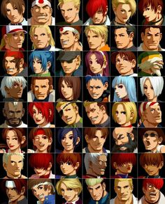 the many faces of anime characters in different styles and sizes, all with different hair colors