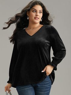 Ruffles Blouse, Womens Trendy Tops, Winter Color, Lantern Sleeve, Winter Colors, Black Style, Season Winter, Plus Size Blouses, Lantern Sleeves