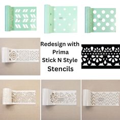 the instructions for how to decorate with prima stick'n style stencils