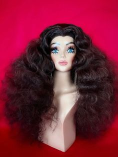 70's Disco DONNA SUMMER WIG! Curly Lace Front Drag Costume Dark Brown ALL COLORS | eBay Medium Ash Blonde, Drag Wigs, Disco Costume, Lizzie Hearts, Blonde Bangs, Donna Summer, Wig Lace, 70s Disco, Black And Blonde