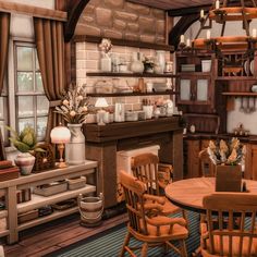 Sims 4 Cottage Living House Interior, Sims 4 Farm Interior, Sims 4 Living Room Ideas Cottage, Sims Farmhouse Interior, Sims Cottage House Interior, Sims Cottage Living Room, Sims 4 Cottage Living Interior, Sims 4 Cottage Core Bedroom, Sims 4 Cosy Cc