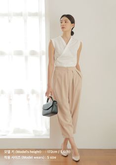 "▶Modern Hanbok Blouse - Sleeveless Linen Midsummer Blouse 한여름 민소매 블라우스 (2colors Black, White) This sleeveless blouse is a basic design for the summer season. There are two colors: white and black. This material is Koreans' favorite and is woven with a mixture of linen and cotton. When the fabric is woven with only one linen, the texture is rough. However, it has a soft and cool texture by weaving linen and cotton together. It's a basic design, so it goes well with any summer bottoms. Coordinate Modern Hanbok, Summer Bottoms, So It Goes, Maria Theresa, Pants Loose, Blouse Sleeveless, Blouse Short Sleeve, Vintage Party, Wide Pants