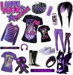 Basic Scene Outfits, Purple Emo Outfits, Scene Girls Outfits, Purple Scene Outfits, Scene Kid Outfits 2000s, Cringe Outfits, Scenecore Aesthetic Outfit, Scene Style Outfits, Emo Clothes 2000s