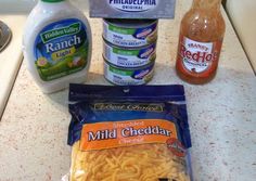 ingredients to make macaroni and cheese are on the counter