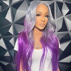 SULMY Grey With Purple Undertone 100% Human Hair Wigs Light Purple Hair, Glamour Hair, Beautiful Gray Hair, Purple Wig, Grey Wig, Short Grey Hair, Beautiful Hair Color, 100 Human Hair Wigs, Colored Wigs