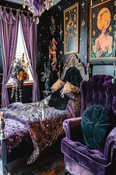 Whisimgoth Bedroom, Romantic Goth Room, Whimsigoth Bedroom, Goth Bedroom Ideas, Whimsy Goth Bedroom, Goth Bedroom, Whimsical Bedroom, Old Souls, Gothic Bedroom