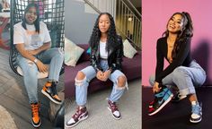 Women’s Jordans, How To Style Air Jordan 1 Women, Women Wearing Jordans, Jordan 1s Outfit Women, How To Wear Jordans Women, Jordan 1 Outfit Women Baddie, How To Style Jordans Women, What To Wear With Jordans, Jordans Women Outfit