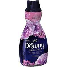 downy deodorant spray with flowers on it