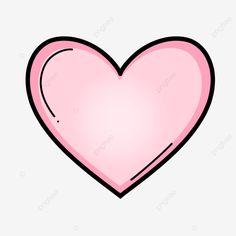 a pink heart shaped object with black outline on a white background, illustration, cartoon png and psd