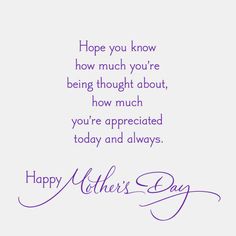 a mother's day card with the words, hope you know how much you're