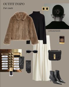 Chic Winter Outfit, Leather Pants Outfit, Chic Winter Outfits, Effortlessly Chic Outfits, Winter Outfit Inspiration, Fall Fits, Fur Coats, Black Turtleneck, Chic Outfit