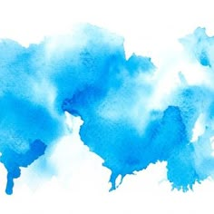 blue watercolor stains on white paper