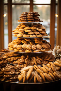 display of delicious cookies at a wedding Cookies Bar Wedding, Cookie Platter Wedding, Italian Cookies Wedding Display, Display Cookies At Wedding, Cookie Bar Wedding Dessert Tables, Cookie Platters Display Wedding, Cookie Station Wedding, Cookie Recipes Wedding, Cookie Display At Wedding