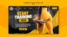 the landing page for a gym website