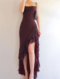 Spaghetti Straps A Line Burgundy Evening Dress Hi-low Side Ruffle Prom Dress sold by SheDress. Shop more products from SheDress on Storenvy, the home of independent small businesses all over the world. Burgundy Evening Dress, Burgundy Prom, Ruffle Prom Dress, Burgundy Prom Dress, Prom Outfits