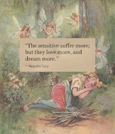 an image of a fairy sleeping on the ground with a quote above it that says, the