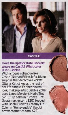 Kate Beckett Makeup, Castle Tv Shows, Lip Color Makeup, Castle Tv, Kate Beckett, Stana Katic, Make Up Your Mind, Beauty Queen, Fashion Tv