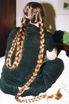 Long Hair Knee Length, Knee Length Hairstyles, Super Long Hair Hairstyles, 2 Long Braids, Very Long Braids, Four Braids Hairstyles, Two Long Braids, Knee Length Hair, Hairstyles For Super Long Hair