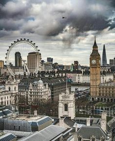 an aerial view of london with big ben in the background