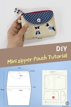 the mini zipper pouch sewing pattern is easy to sew