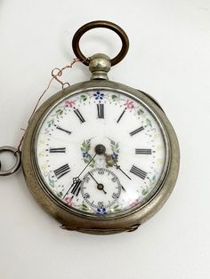 Antique mechanical ladies pocket watch, Enamel pocket watch, porcelain dial watch  Key winded pocket watch. Good condition, Working ! Diameter: 4.5 Group Cosplay, Silver Watches, Year Book, Pocket Watch Antique, Antique Watches, Sleepy Hollow, Pocket Watches, Pocket Watch, Jewelry Watches