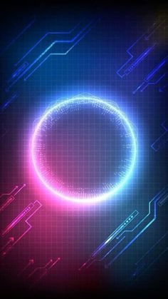 an abstract neon background with a circle in the middle