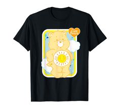 PRICES MAY VARY. Care Bears Funshine Bear is 100% authentic, officially licensed Care Bears apparel, that comes in t shirt, v-neck, tank top, longsleeve, pullover hoodie, sweatshirt, raglan, styles! The Care Bears are characters painted by Elena Kucharik in 1981 for use on greeting cards by American Greetings. Each bear comes in a different color and has a specialized insignia on its belly called a "belly Badge" that represents its personality. Lightweight, Classic fit, Double-needle sleeve and Care Bears Funshine Bear, Funshine Bear, The Care Bears, American Greetings, Bear T Shirt, Care Bear, Heather Blue, Care Bears, Fashion Items