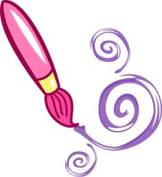 a pink and yellow toothbrush with swirls on the end, in front of a white background