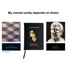 three different types of books with the title'my mental sanity bends on these '