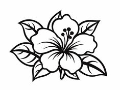 illustration of Charming tropical flower Hibiscus Coloring Page, Hibiscus Flower Outline, Flower Coloring Pages Free Printable, Hibiscus Flower Drawing, Tattoo Stencil Designs, Doodle Art Flowers, Simple Rangoli Designs Images, Flower Outline