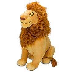 the lion stuffed animal is sitting down