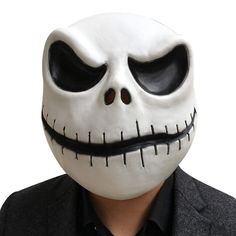 PRICES MAY VARY. Jack Cosplay Skellington Mask! Nightmare Christmas skull mask is made of natural latex, lightweight and non-toxic to wear, perfect for daily wear Skellington Full Head Mask! Skellington latex mask features Jack's sinister smile and large mesh eye holes, providing excellent visibility for you and bringing the Halloween spirit to life Jack Latex Mask Size! Jack skull mask is easy to put on and offers a comfortable fit for most people, with a head circumference of approximately 24" Jack Skellington Mask, Jack Skellington Cosplay, Nightmare Before Christmas Costume, Jack Skellington Costume, Halloween Costume Props, Sans Papyrus, Skeleton Halloween Costume, Jack Skeleton, Pumpkin Mask