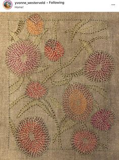 a close up of a piece of cloth with flowers on it