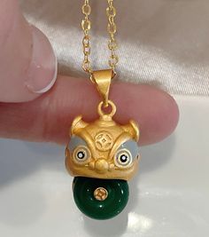 "Cute Pixiu Necklace, 18k Gold Plated, 925 Sterling Silver, Brass, Jade Jewelry, Pixiu Jewelry, Piyao Necklace, Green Jade Necklace, Gifts Cute Pixiu / Piyao Necklace Wear this necklace for abundance and protection :). Very cute and stylish! ➡️ Necklace Closure is a S Hook Closure ➡️ Pendant is approximately 1inch x 1inch ➡️ Necklace length is adjustable from 16\"-18\" NOTE: The items you receive may vary slightly due to different gemstone variations, lighting, and different monitor/monitor sett Pixiu Jewelry, Necklace Closure, S Hook, Stylish Necklace, Necklace Green, Jade Necklace, White Jade, Jade Jewelry, Green Jade