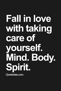 a black and white quote with the words fall in love with taking care of yourself mind body spirit