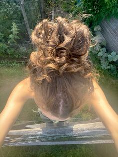 Wavy Summer Hairstyles, Curly Hair In Bun, Wavy Hair Bun, Wavy Bun, Wavy Hair Styles, Hair Styles Curly Hair, Curly Wavy Hair