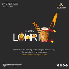 a poster with the words happy lohrii on it