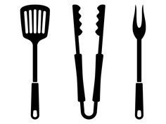 four different types of cooking utensils and spatulas on a white background