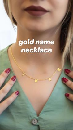 Name Necklace, Cross Necklace, Gold Necklace, Pendant Necklace, Pendant, Gold