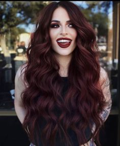 Patrick Garcia, Hair Color Cherry Coke, Cherry Coke Hair, Cola Hair, Cherry Cola Hair, Wine Hair Color, Red Hair Looks, Cherry Red Hair