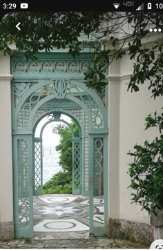 an arch in the side of a building