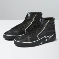 Vans SK8-HI Bolt Black/Black VN0A5JIVBKA. Vans Sk8 Hi Outfit, Sk8 Hi Outfit, Vans Checkerboard, Vans Store, Cool Vans, White Vans, Vans Sk8 Hi, Shop Shoes, Vans Black