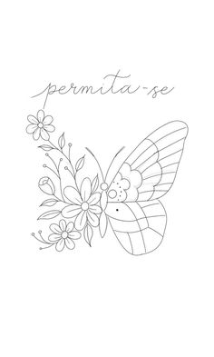 a butterfly with flowers on it's wings and the words permuta - se