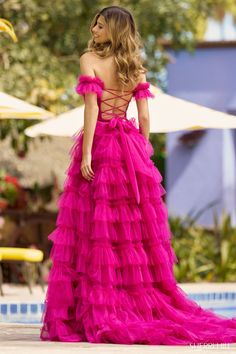 Off-shoulder Evening Dress With Ruffled Fitted Bodice, Off-shoulder Ruffled Evening Dress With Fitted Bodice, Off-shoulder Ruffled Evening Dress, Strapless Party Ball Gown With Ruffles, Off-shoulder Ruffled Gown For Prom, Off-shoulder Ruffled Evening Wedding Dress, Off-shoulder Ruffled Ball Gown For Prom, Gown With Ruffles And Sweetheart Neckline, Off-shoulder Tulle Gown For Evening