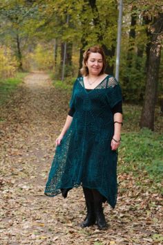 Crochet boho dress PATTERN Asymmetrical lace dress PDF | Etsy Lace Crochet V-neck Dress, Green Bohemian Crochet Dress, Plus Size Crochet Dress, Boho Clothing Patterns, Boho Dress Pattern, Crochet Dress Boho, Square Dress, Crochet Boho, Mode Boho