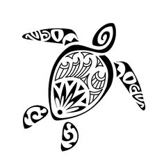 a black and white drawing of a turtle with an intricate design on it's back